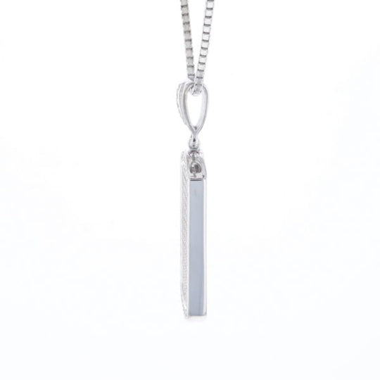 Cubic Zirconia Dog Tag Necklace