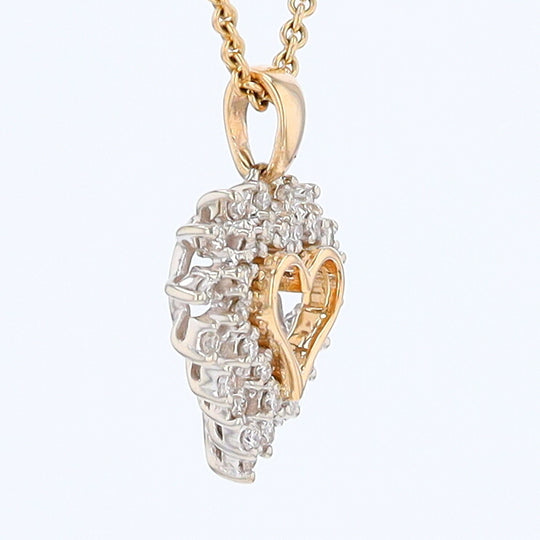 Yellow Gold Diamond Heart Pendant