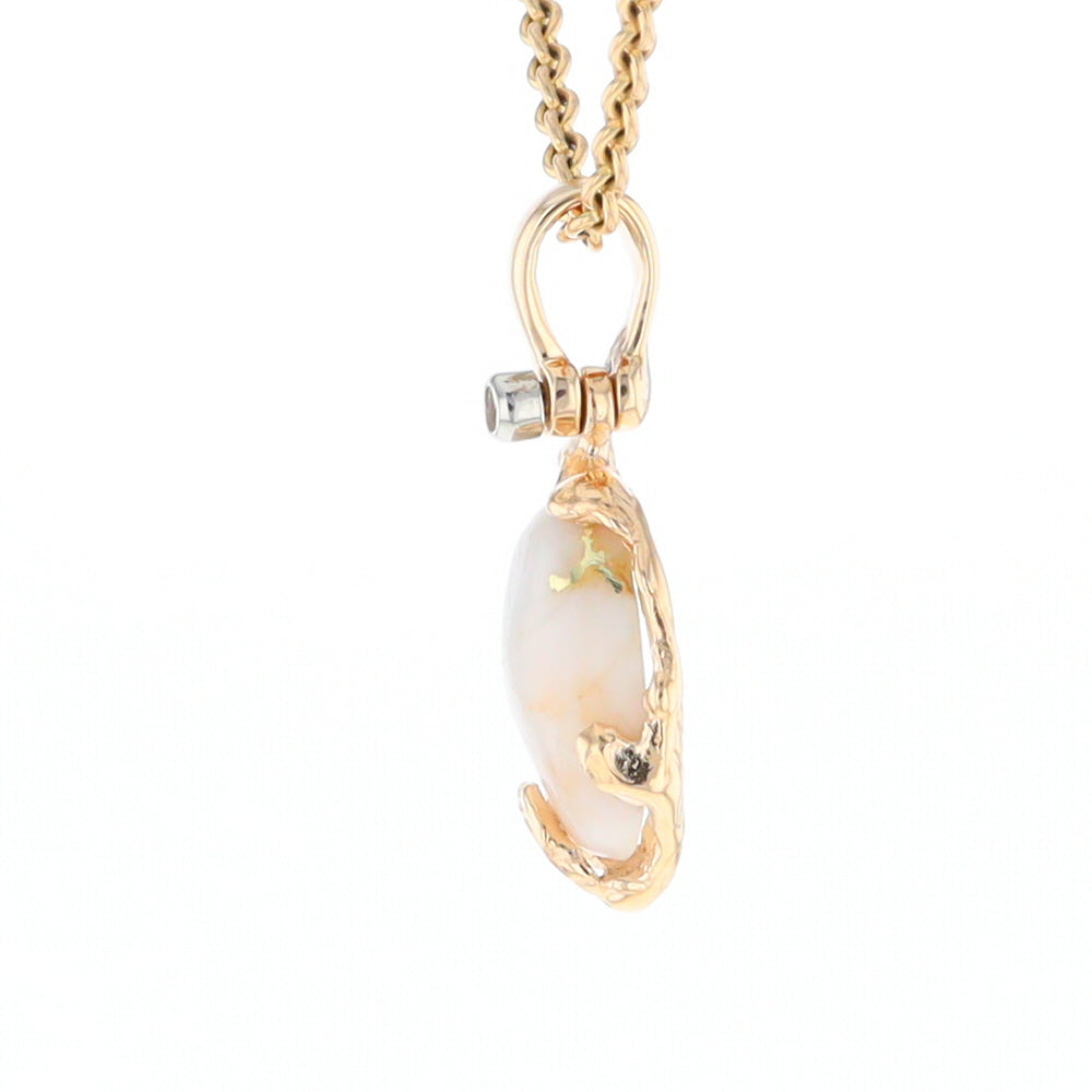 Gold Quartz Free Form Pendant