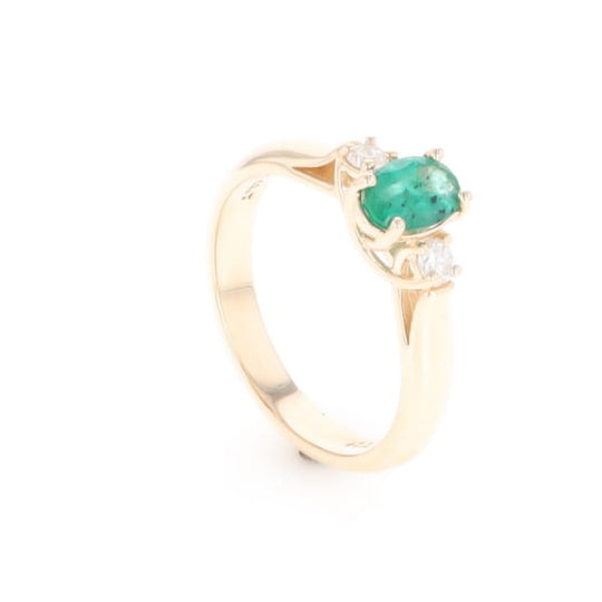 Emerald Three-Stone Trellis Ring