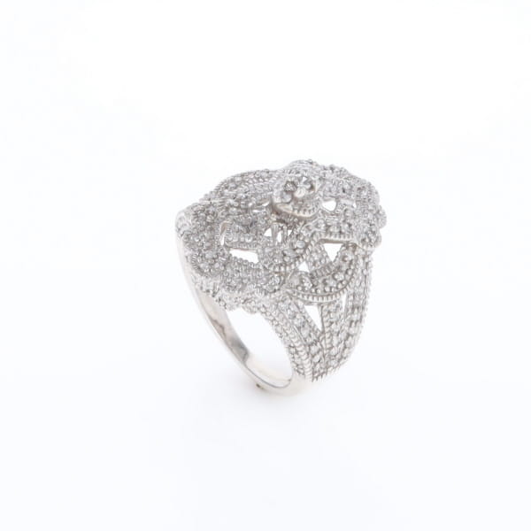 Floral Filigree Design Diamond Ring