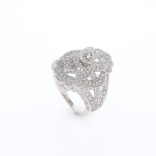 Floral Filigree Design Diamond Ring