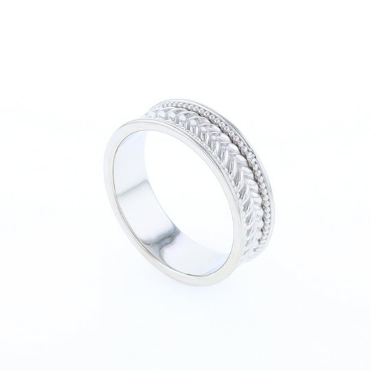 Braided White Gold Men's Ring