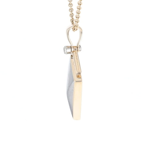 Meteorite Kite Shape Inlaid Pendant with 0.19ctw Diamonds