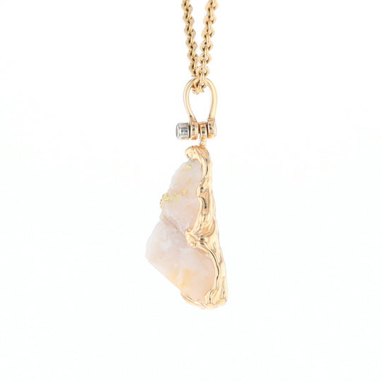 Rough gold Quartz Freeform Pendant