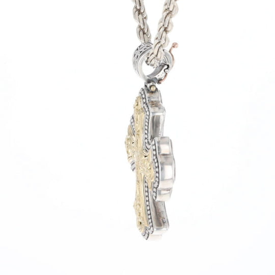 Sterling and 18K Gold Konstantino Cross Pendant