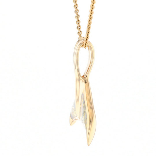 Whale Tail Necklaces Natural Gold Quartz Inlaid Sea Life Pendant