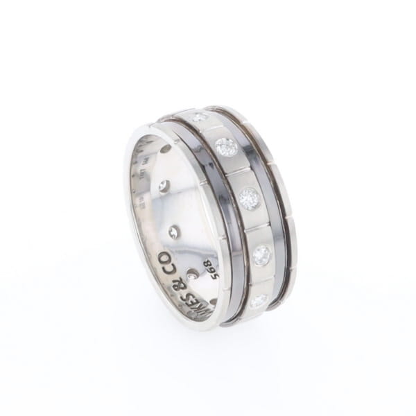Contemporary Men's Comfort Fit Wedding Band With Diamonds