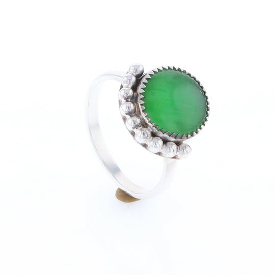 Green Glass Beaded Ring