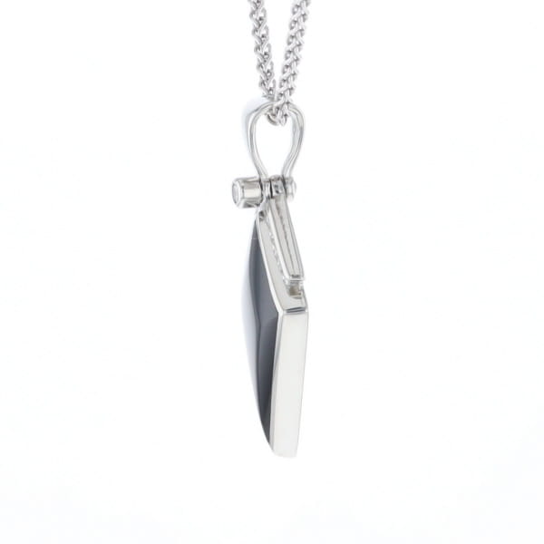 Onyx Kite Design Inlay .19Ctw Diamond Pendant