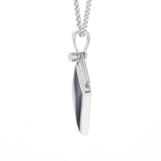 Onyx Kite Design Inlay .19Ctw Diamond Pendant