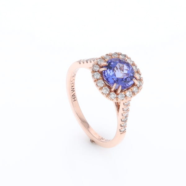 Rose Gold Tanzanite Halo Ring