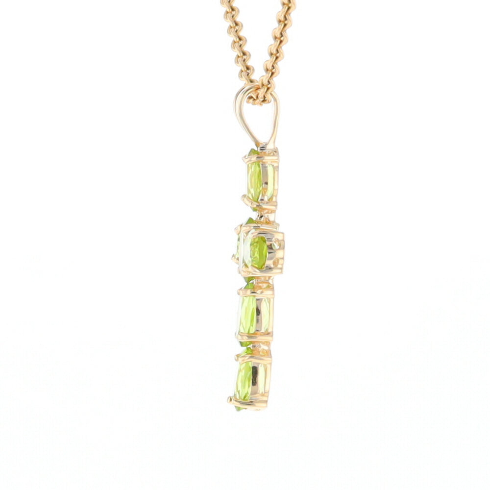Oval Peridot Cross Pendant
