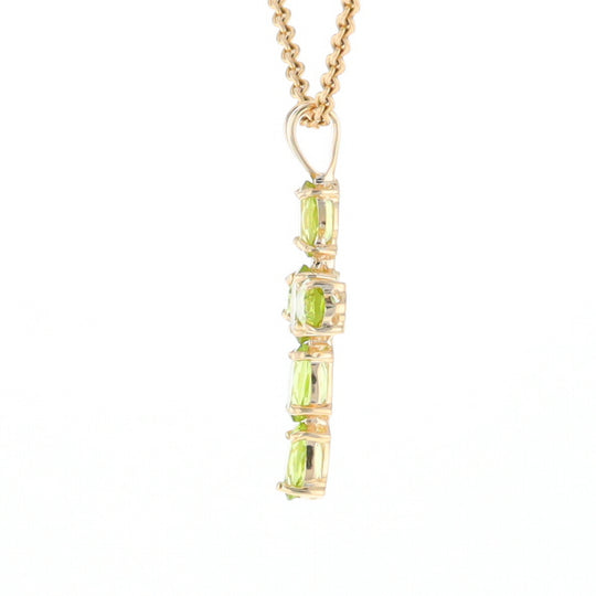 Oval Peridot Cross Pendant