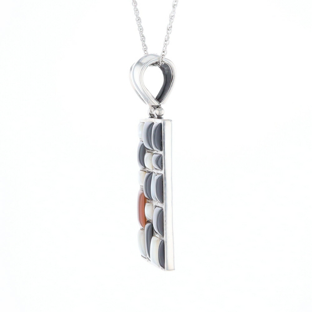 Onyx & Mother of Pearl Checkered Pendant