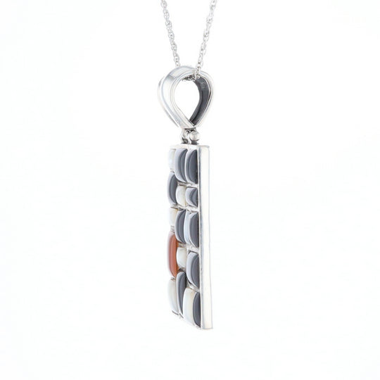 Onyx & Mother of Pearl Checkered Pendant