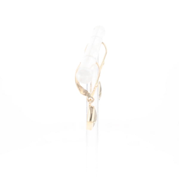 Gold Quartz Earrings Diamond Shape Inlaid Lever Backs G2