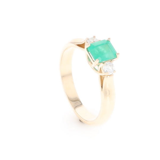 Emerald 3-Stone Trellis Ring
