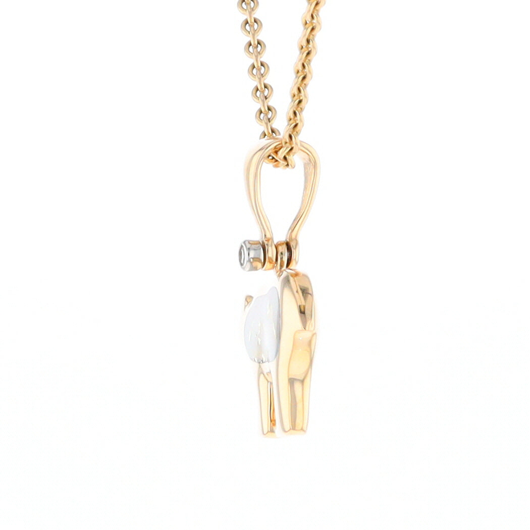 Gold Quartz Inlaid Polar Bear Pendant