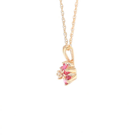 Ruby Flower Pendant