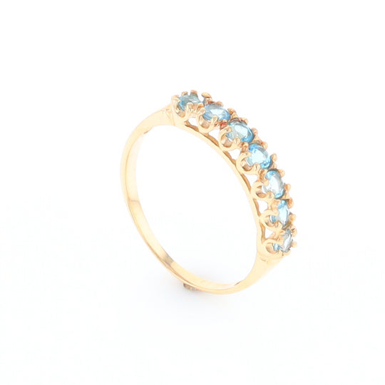 Round Blue Topaz Band