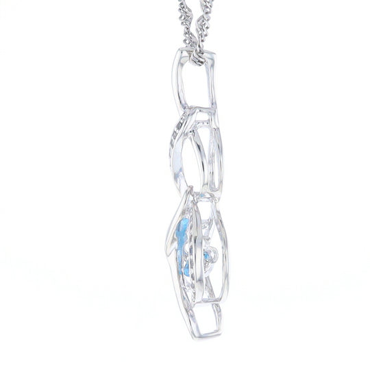 Floating Topaz Twisted Necklace