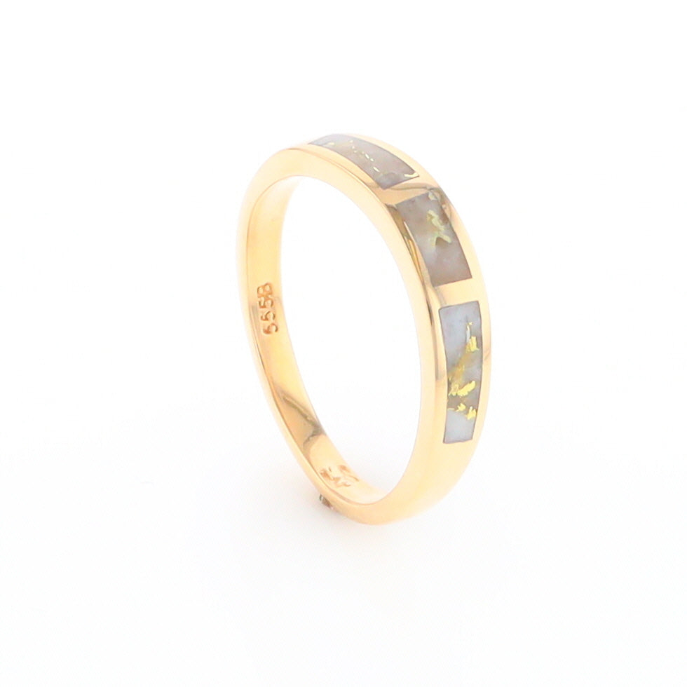 3 Section Gold Quartz Ring Lady’s Anniversary Band G2