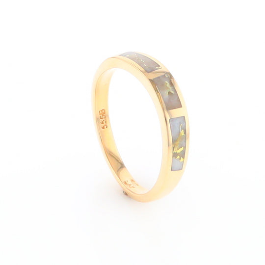3 Section Gold Quartz Ring Lady’s Anniversary Band G2