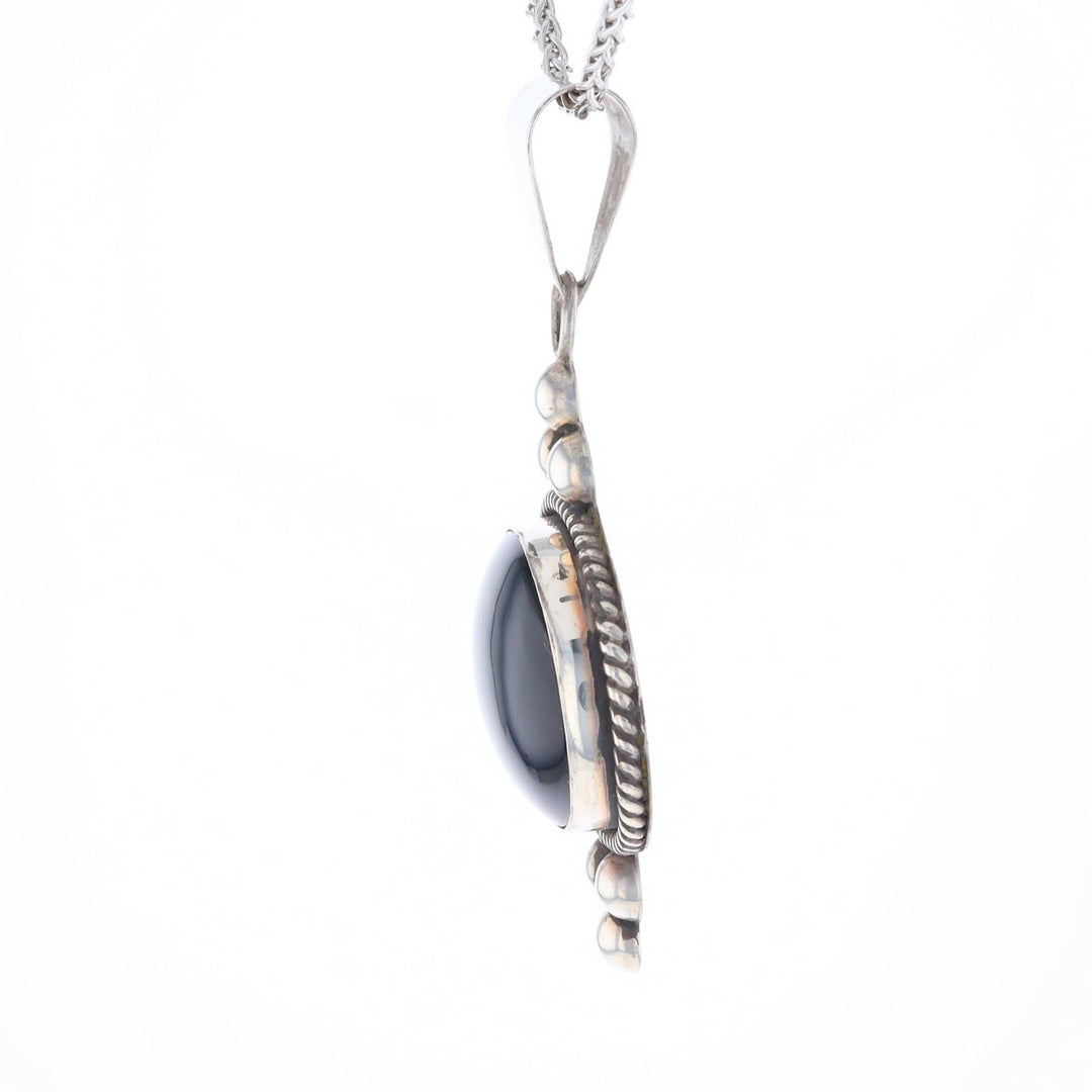 Bezel Set Onyx Beaded Pendant