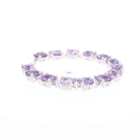 Amethyst Bracelet With Silver Filigree