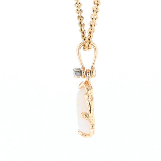 Gold Quartz Freeform Pendant