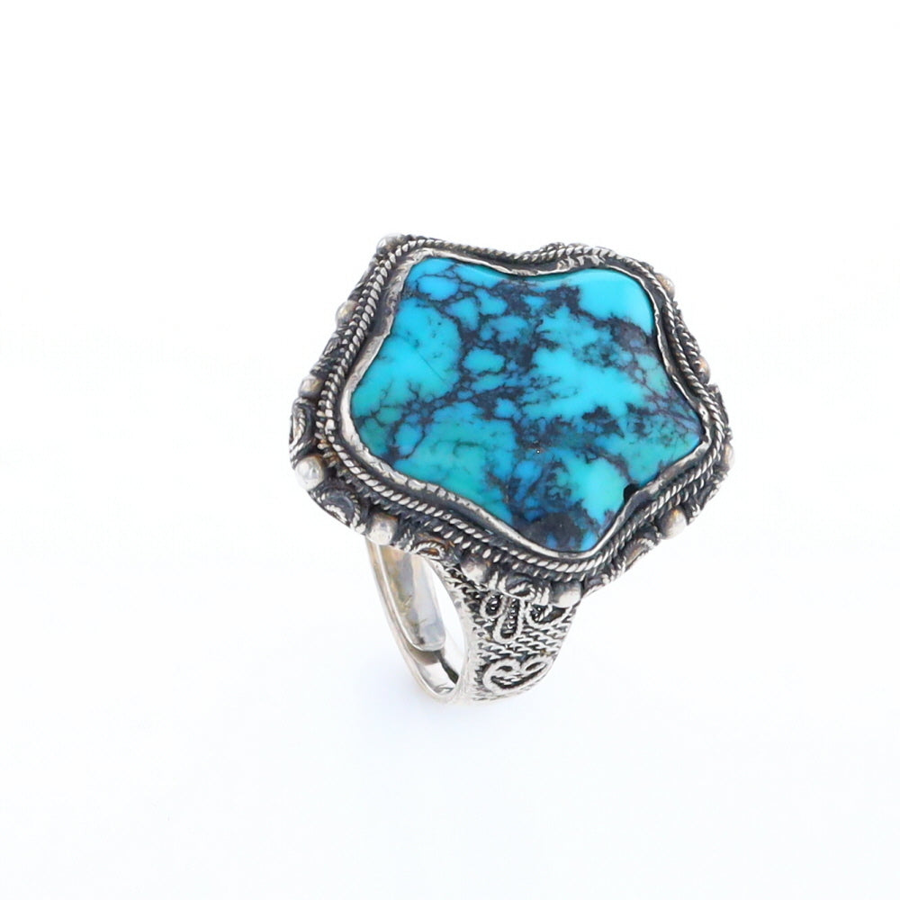 Adjustable Star Shaped Turquoise Ring