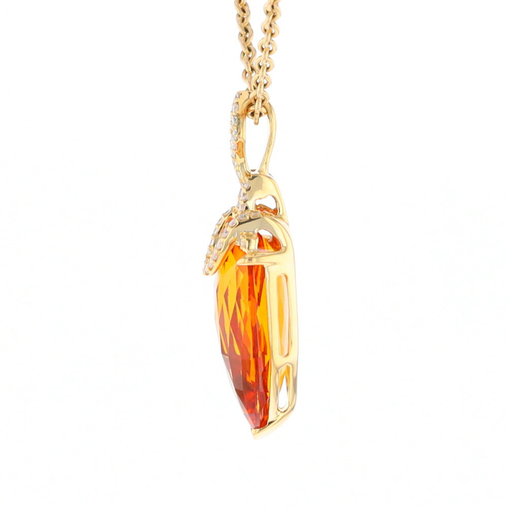 Citrine Pendant with Diamond Bail