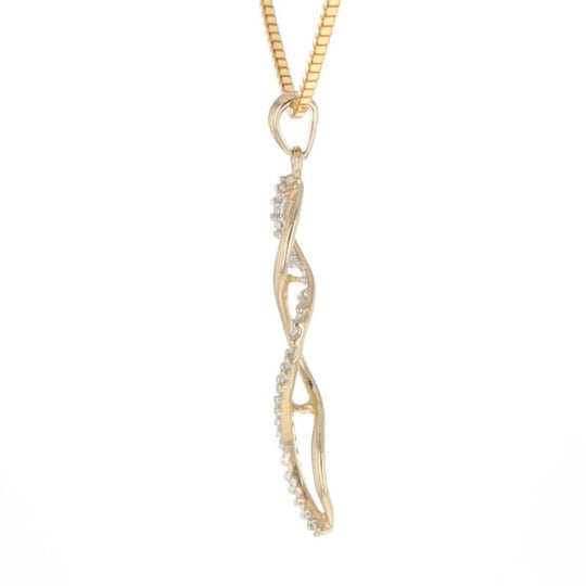 Ribbon Twist Diamond Pendant