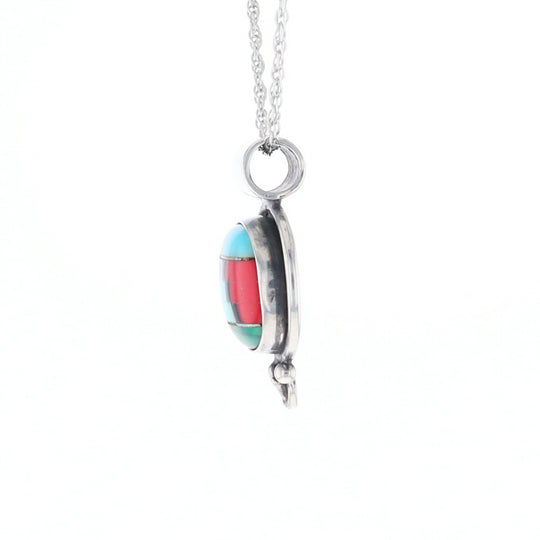 Native American Multi-Stone Oval Pendant