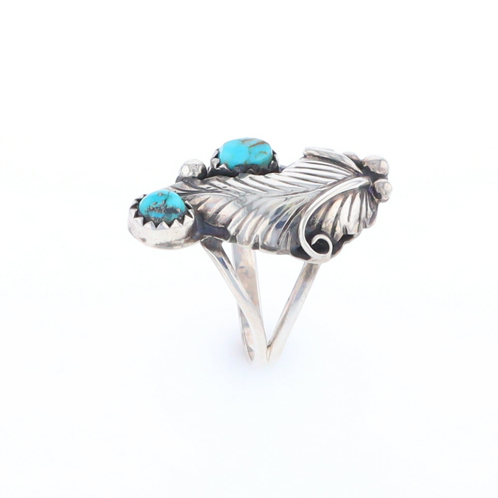 Native Turquoise Feather Ring