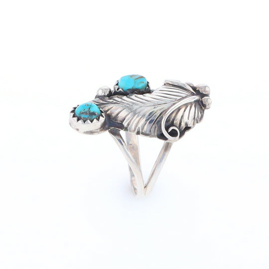 Native Turquoise Feather Ring