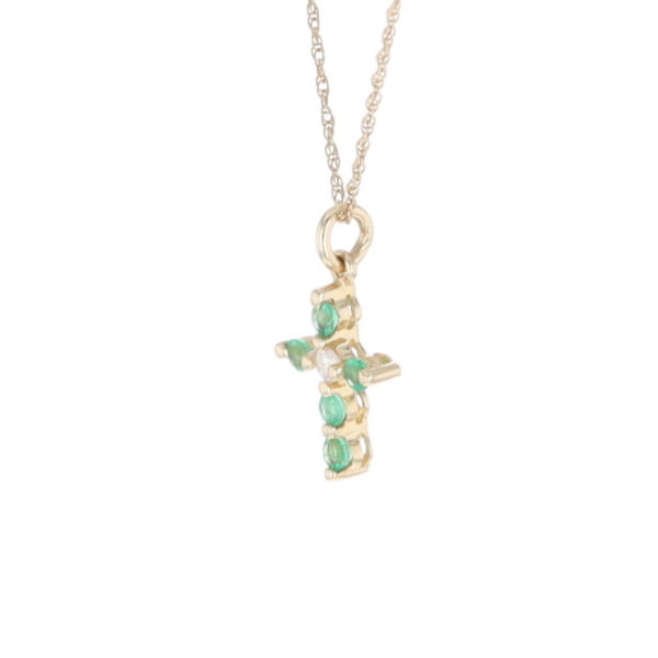 Small Emerald Cross Pendant