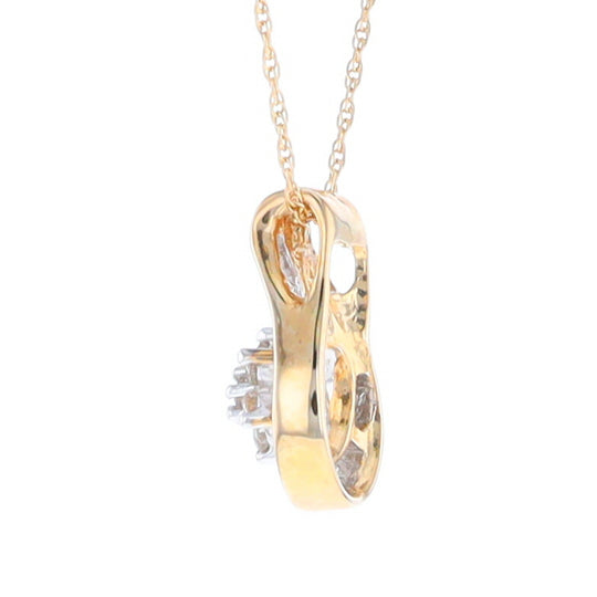 Gold Slide and Flower Diamond Pendant