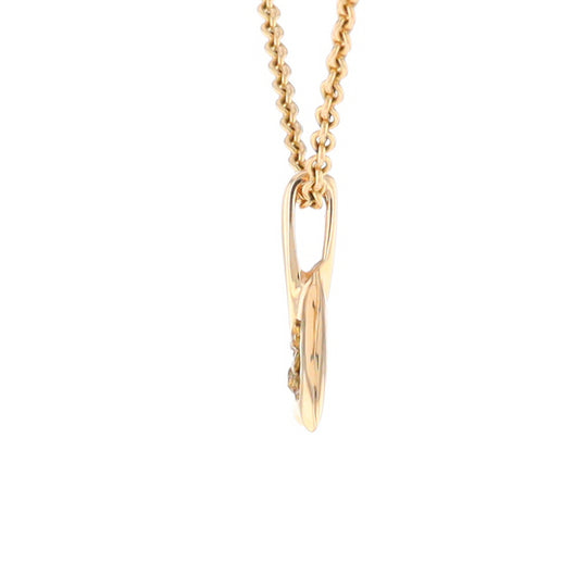 Small Whale Tail Gold Quartz and Gold Nugget Pendant