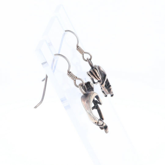 Silver Kokopelli Dangle Earrings