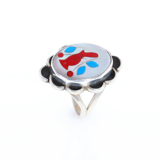 Inlaid Cardinal Portrait Ring