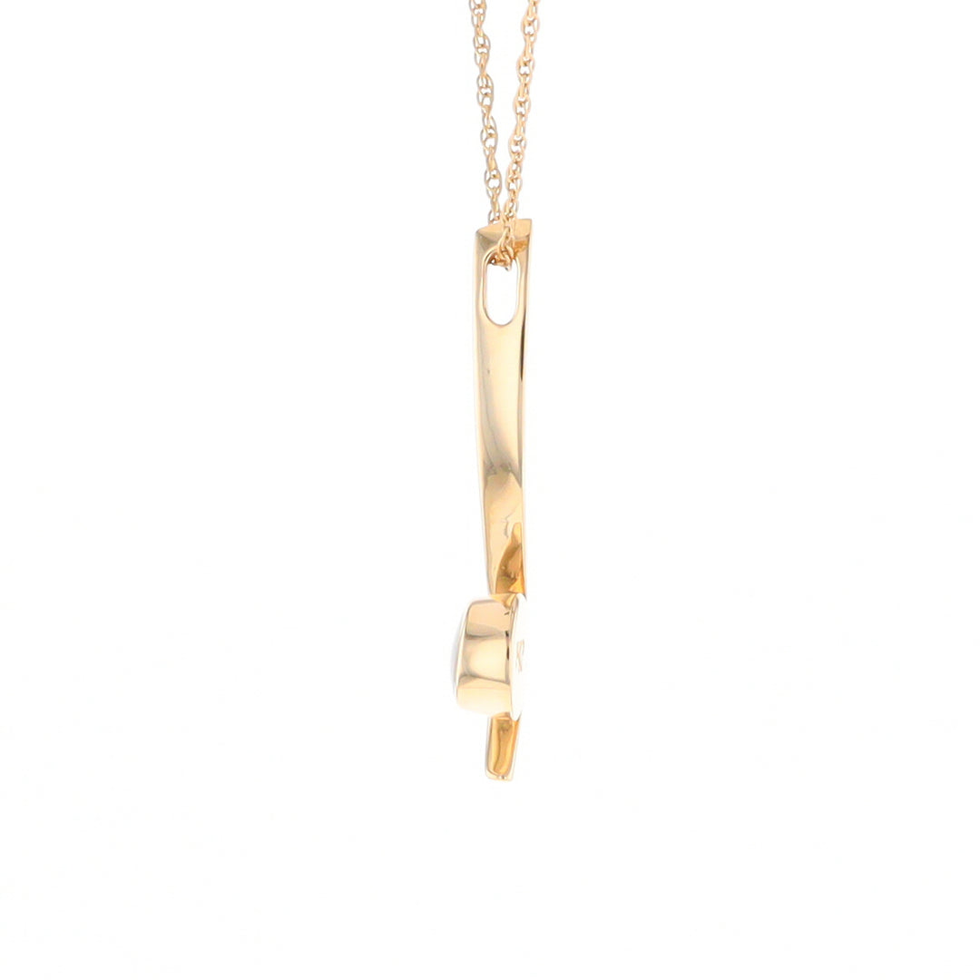 Round Inlaid Gold Quartz Curved Bar Pendant G2