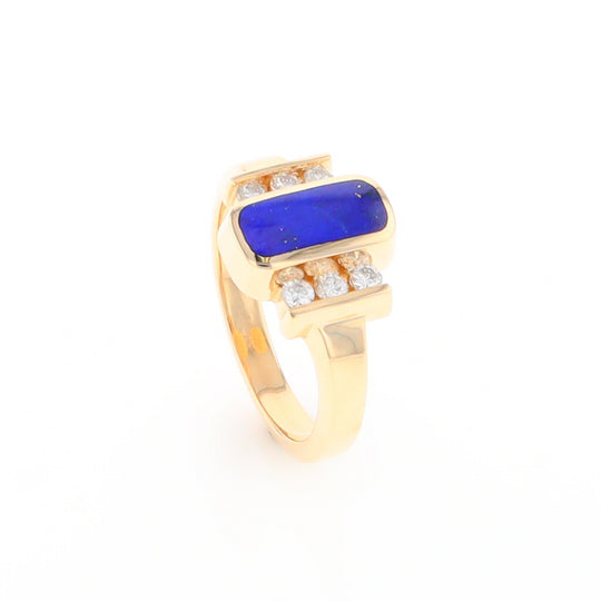 Lapis 0.24ctw Diamond Ring