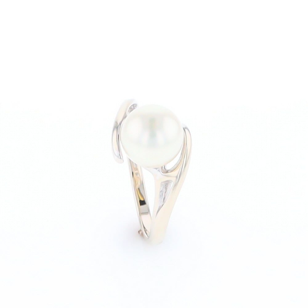 Pearl Solitaire Bypass Ring