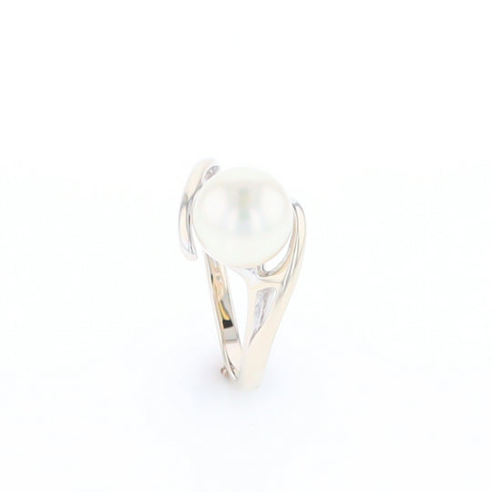 Pearl Solitaire Bypass Ring