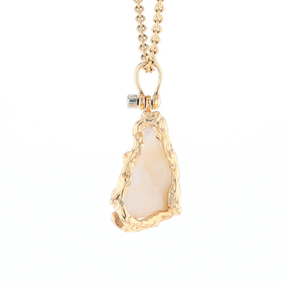 Rough Gold Quartz Freeform Pendant