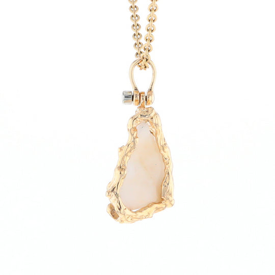 Rough Gold Quartz Freeform Pendant