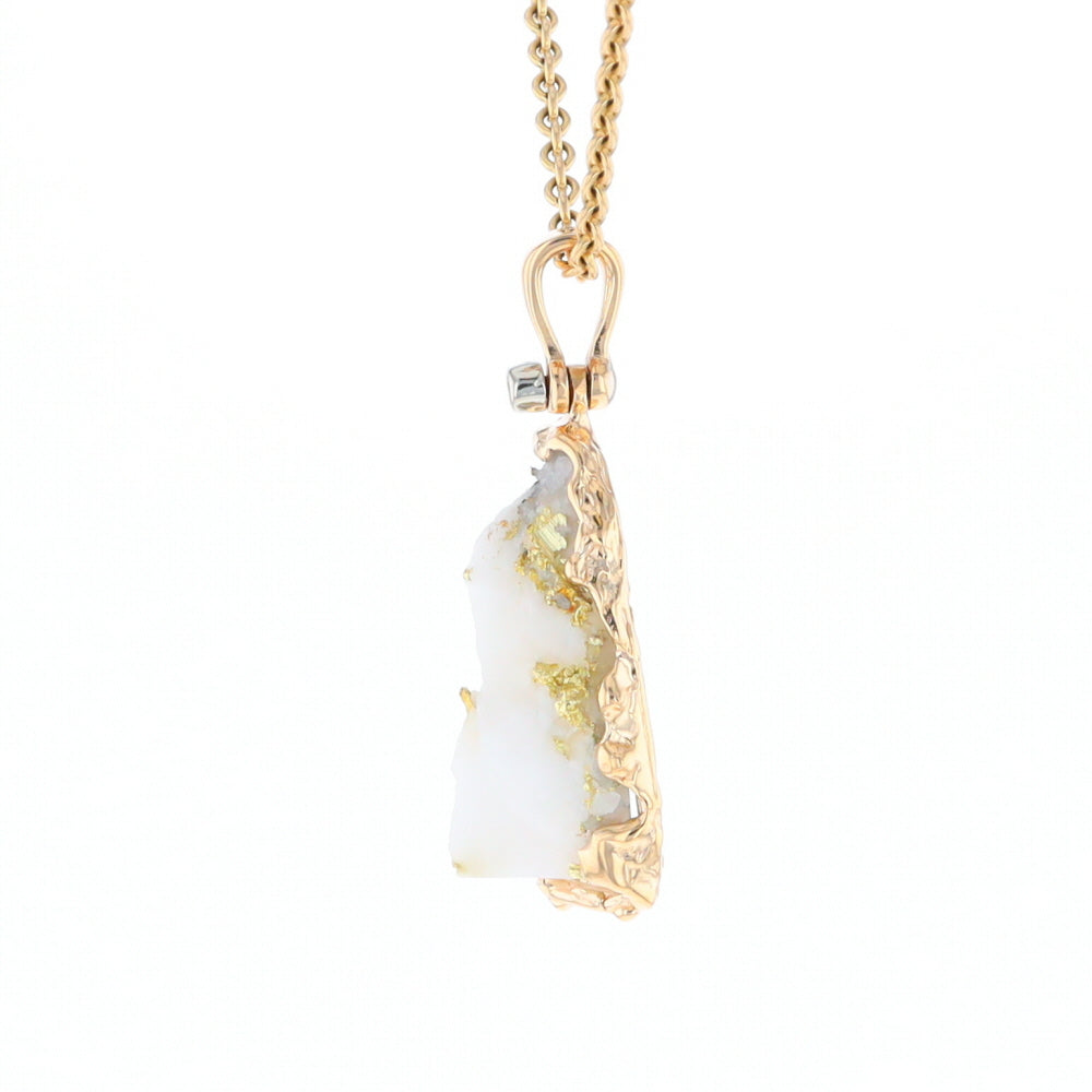 Rough Gold Quartz Freeform Pendant