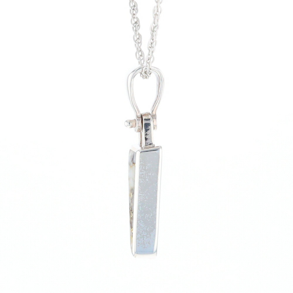 Gold Quartz Upside Down Triangle Pendant